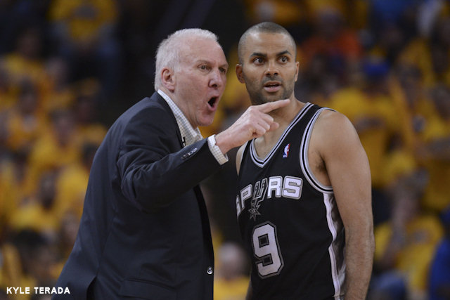 Tony Parker avec Gregg Popovich