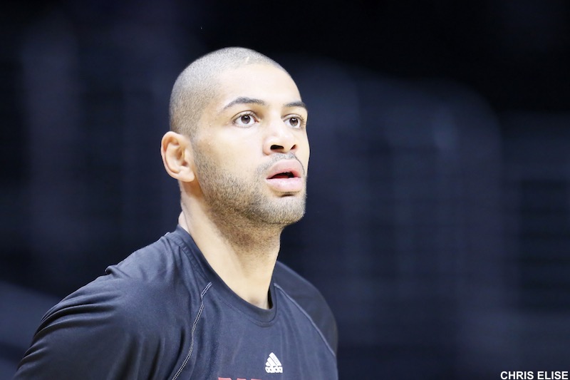 08 November 2014: Portland Trail Blazers forward Nicolas Batum (88) warms up prior to the Los Angeles Clippers 106-102 victory over the Portland Trail Blazers, at the Staples Center, Los Angeles, California, USA.