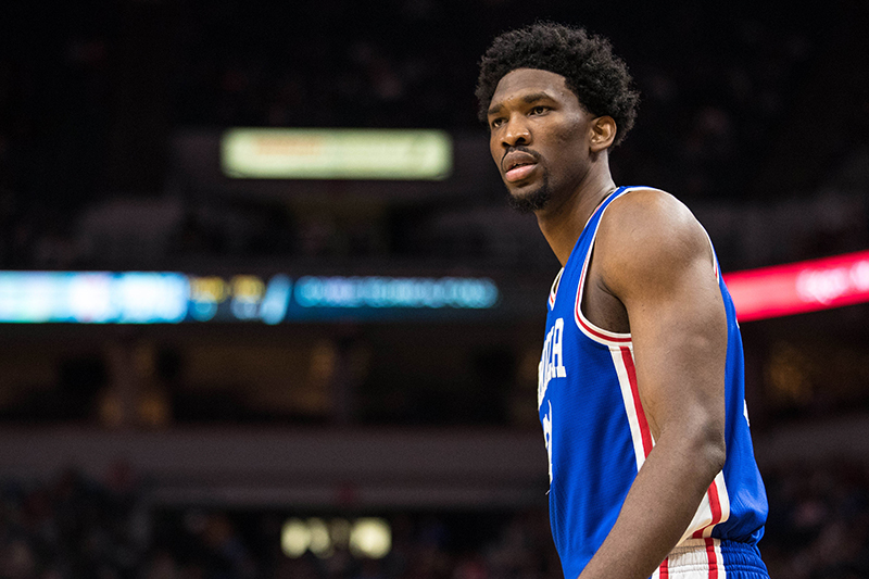 Nov 17, 2016; Minneapolis, MN, USA; Philadelphia 76ers center Joel Embiid (21) against the Minnesota Timberwolves at Target Center. The Timberwolves defeated the 76ers 110-86. Mandatory Credit: Brace Hemmelgarn-USA TODAY Sports