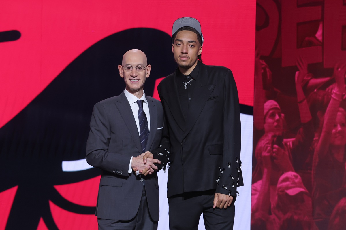 Noa Essengue lors de sa Draft par les Bulls