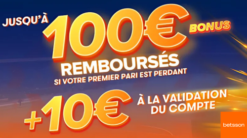 Bonus Betsson 2025 avec 10 € offerts sans dépôt et premier pari remboursé jusqu’à 100 €.