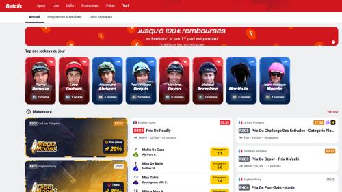 Bonus de bienvenue turf Betclic