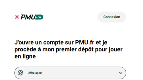 Inscription sur le bookmaker avec le code bonus PMU