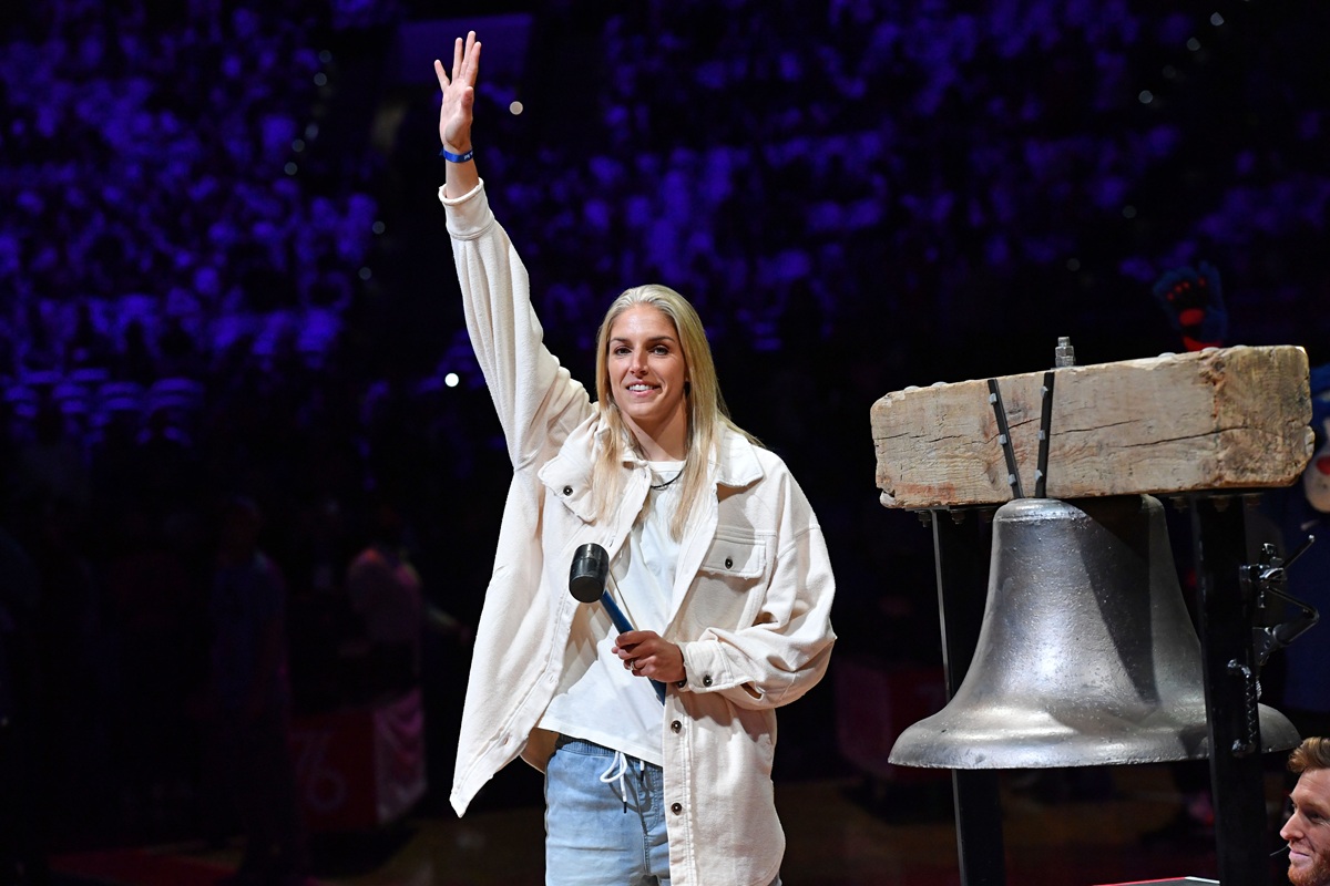 Elena Delle Donne, ici en 2023 avant un match des Sixers contre le Heat