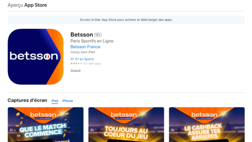 Téléchargez appli Betsson IOS