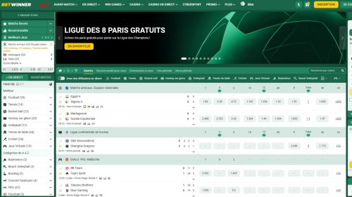 Interface site Betwinner