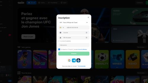 Réalisez votre inscription sur 1win