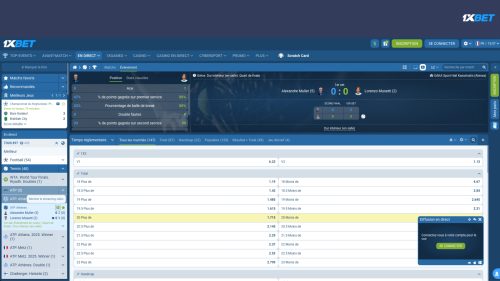 Les paris en direct sont l'un des points forts de 1xBet