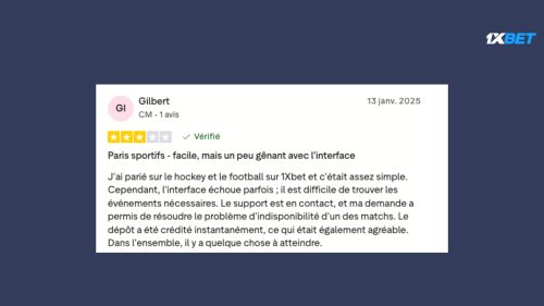 Le site 1xBet a des avis partagés sur Truspilot