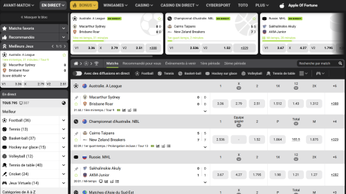 Paris en direct et streaming WinWin avec mises en temps réel sur les sports majeurs