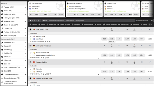 Paris sportifs WinWin avec football, basketball, eSports et cotes compétitives