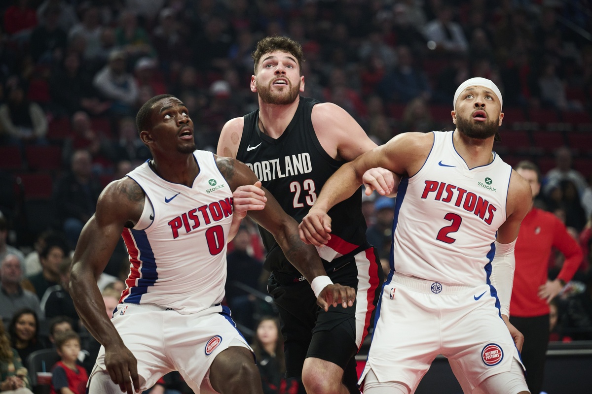Les Pistons face aux Blazers