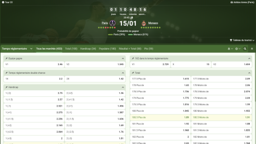 Code promo Linebet – pronostic victoire Monaco face à Paris en Euroleague.