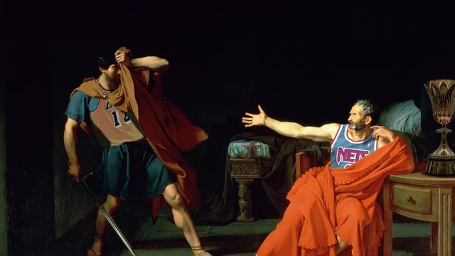 Il détourne des classiques de la peinture avec une touche NBA