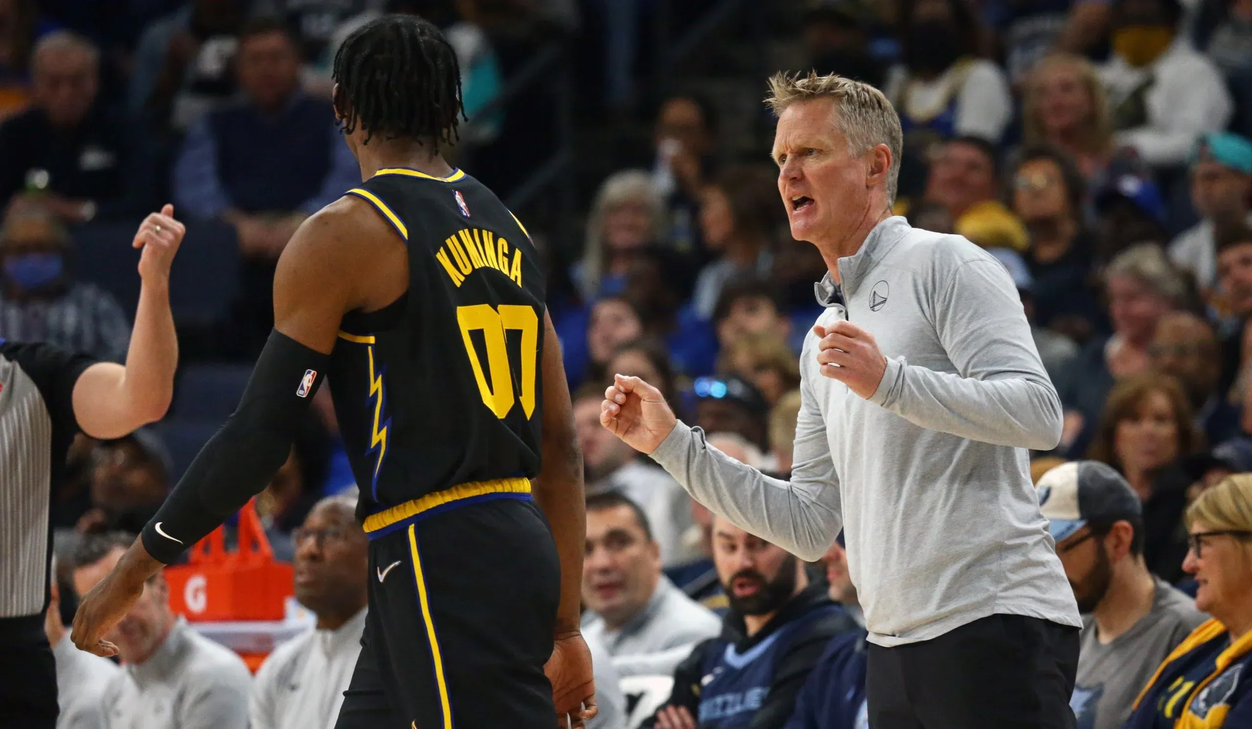 Steve Kerr et Jonathan Kuminga