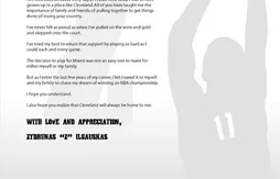 Zydrunas Ilgauskas remercie les fans de Cleveland
