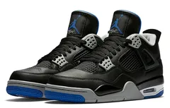 La Air Jordan 4 dans un coloris noir et bleu