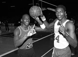 Michael Jordan & Akeem Olajuwon