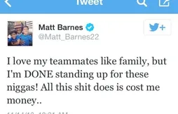 Expulsé, Matt Barnes ne veut plus défendre ses coéquipiers