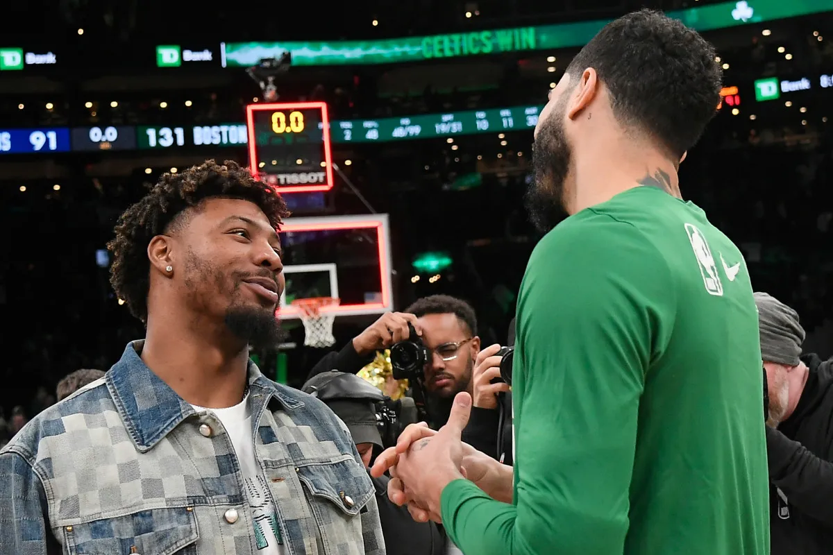 Marcus Smart et Jayson Tatum