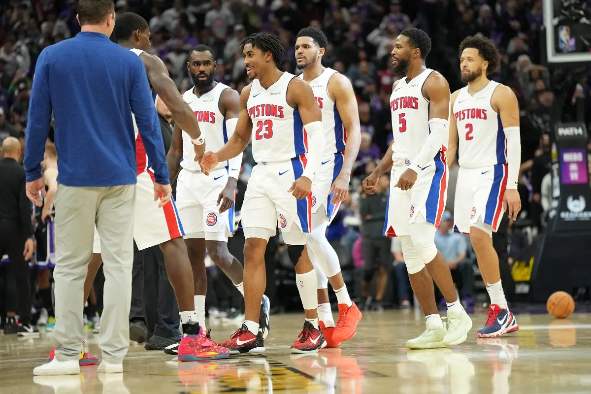 La joie des Detroit Pistons lors de leur succès chez les Kings