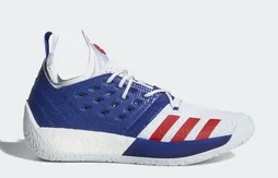 Bleu, blanc et rouge pour la adidas Harden Vol. 2