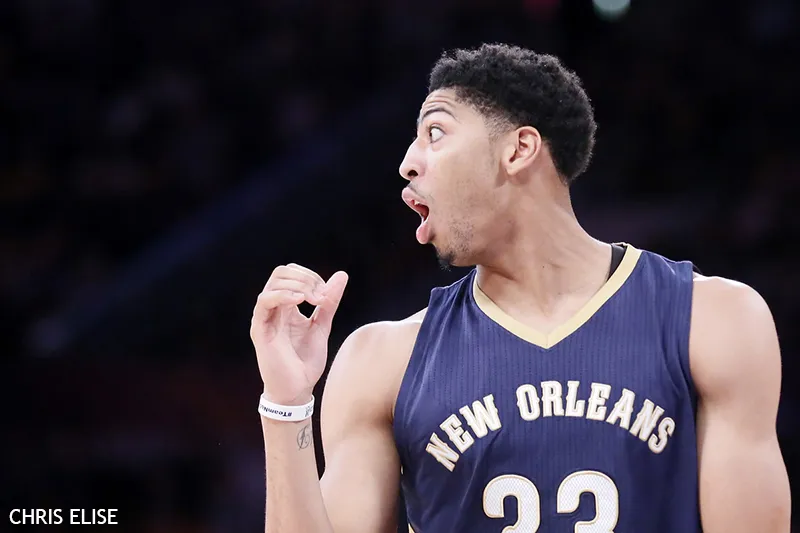 07 December 2014: New Orleans Pelicans forward Anthony Davis (23) reacts during the New Orleans Pelicans 104-87 victory over the Los Angeles Lakers, at the Staples Center, Los Angeles, California, USA.
