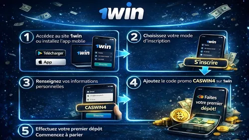 Emplacement du champ code promo dans le formulaire 1win