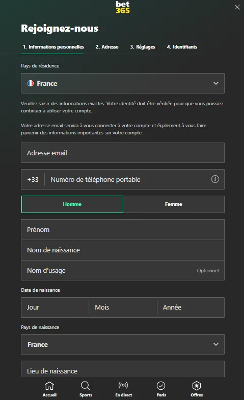 bet365 inscription france