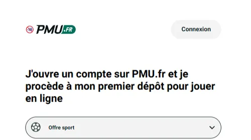 Inscription sur le bookmaker avec le code bonus PMU
