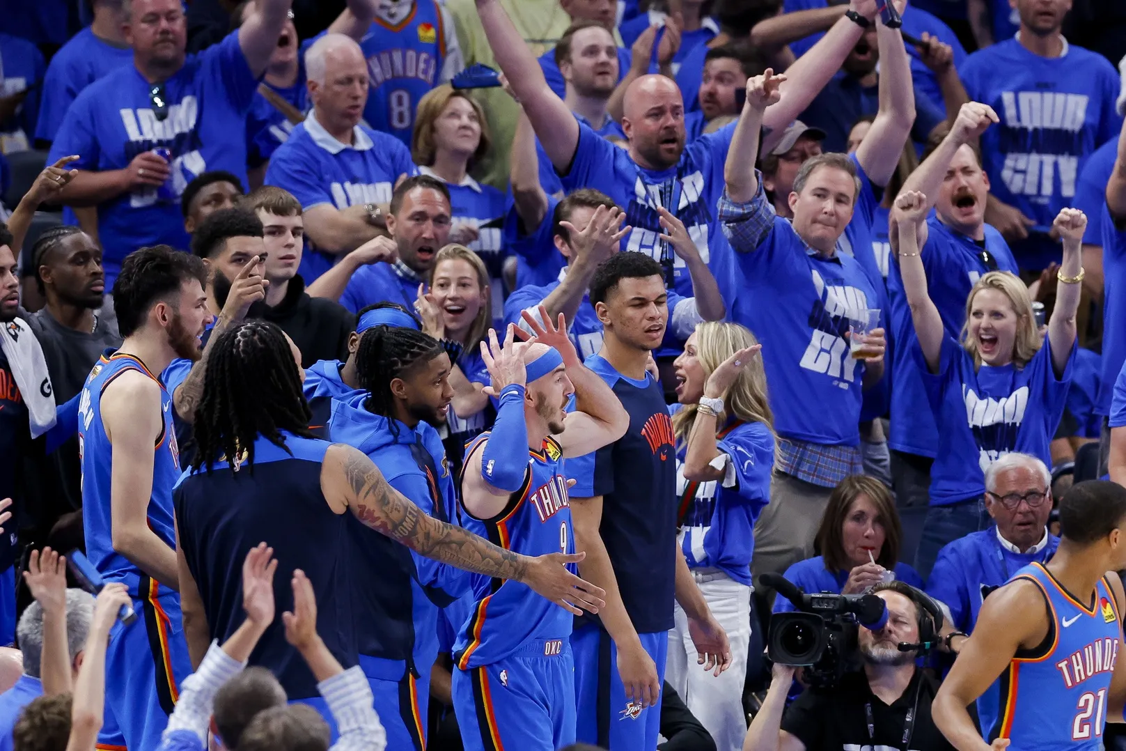Le Thunder lors du Game 2 face aux Pacers