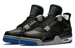 La Air Jordan 4 dans un coloris noir et bleu