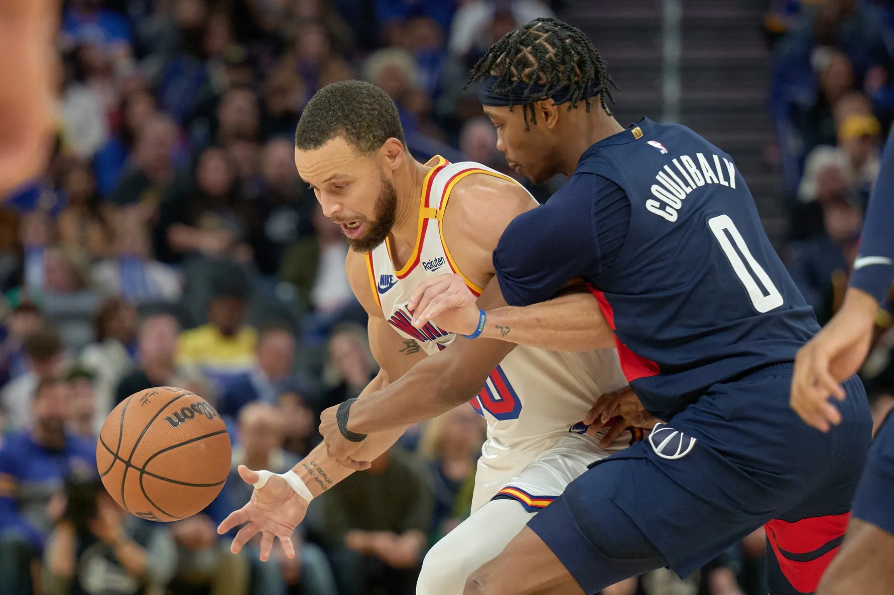 Stephen Curry et les Warriors face aux Wizards