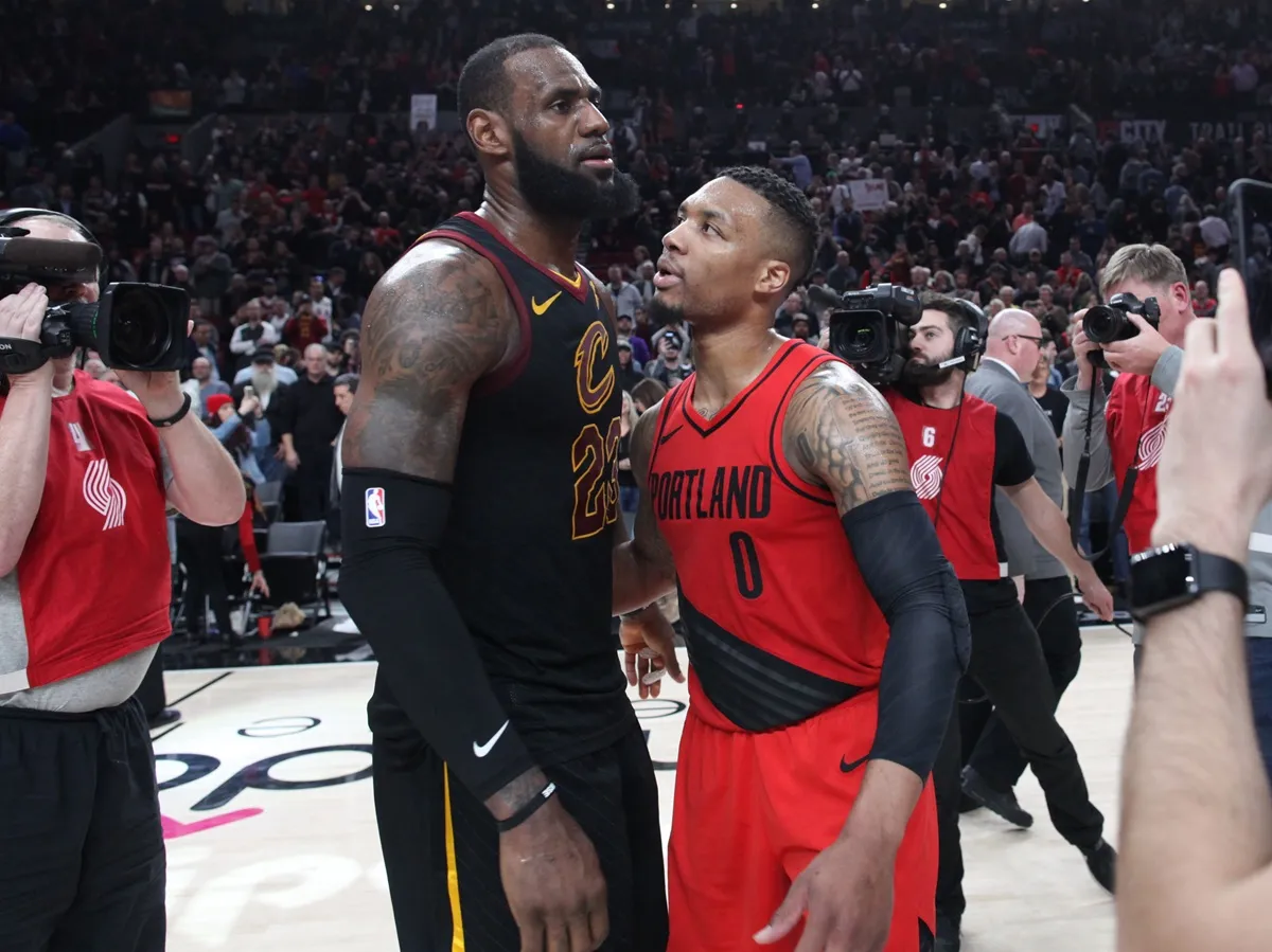 LeBron James (Cavaliers) et Damian Lillard (Blazers) en 2018