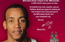 Monta Ellis écrit aux fans de Milwaukee
