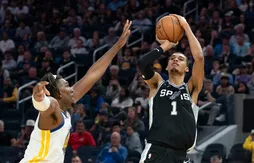 Victor Wembanyama (19 points, 5 contres) fait forte impression face aux Warriors