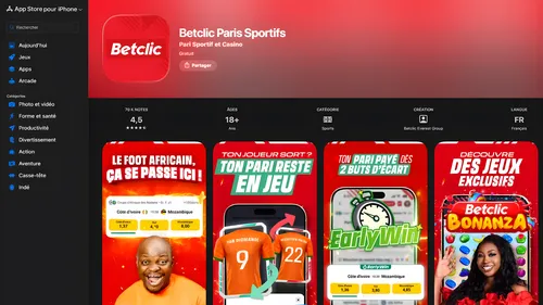 Telecharger betclic iOS gratuit sur iPhone - beclic ci application App Store