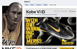 Sur Facebook, Nike propose de personnaliser la dernière chaussure de Kobe Bryant