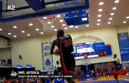 Streetball : Mr Afrika balance un windmill avant qui se termine en dunk arrière !