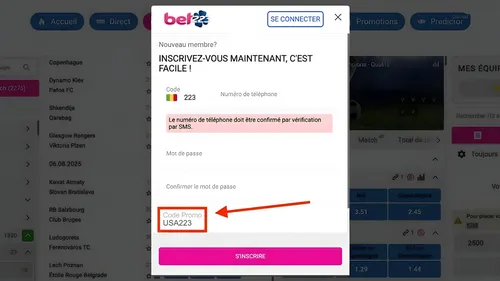 Inscription Bet223 : créer un compte en 2 minutes avec le code promo USA223