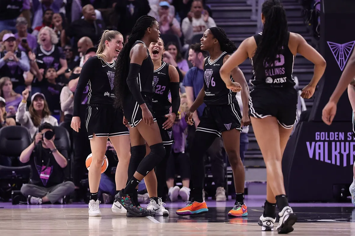 La joie des Valkyries lors de leur victoire contre le Liberty