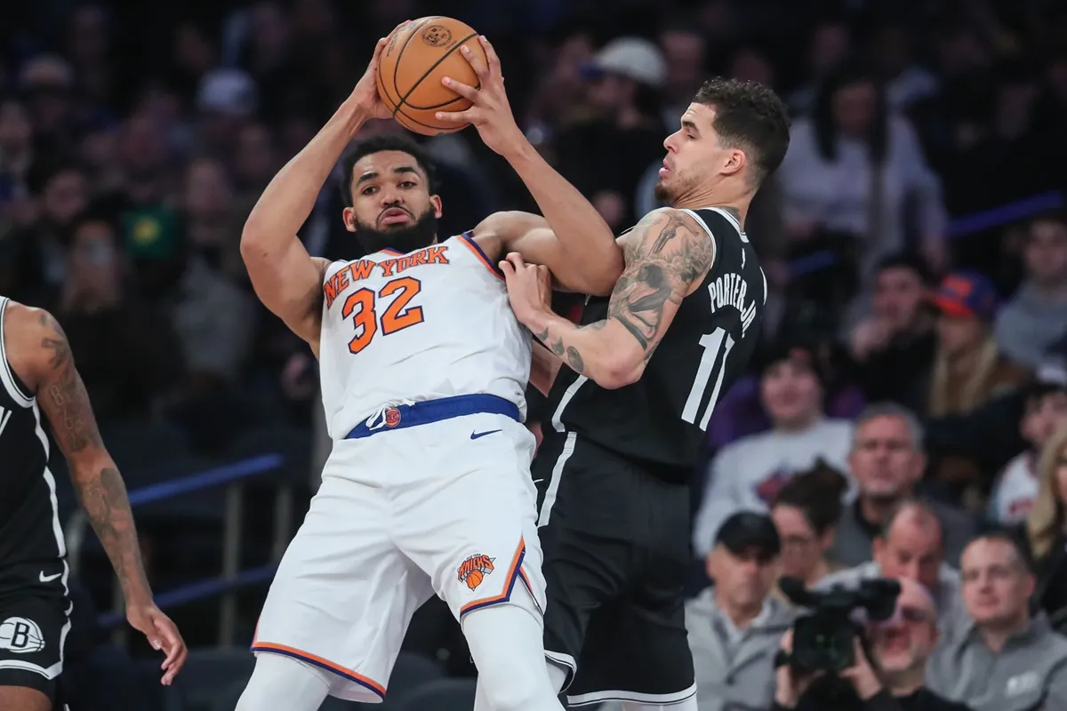 Karl-Anthony Towns (Knicks) face à Michael Porter Jr