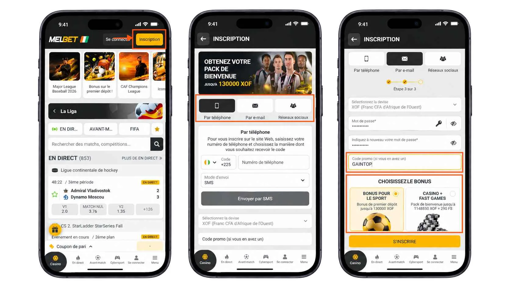 Comment activer le code promo Melbet
