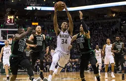 Sur une claquette de Giannis Antetokounmpo, les Bucks égalisent face aux Celtics