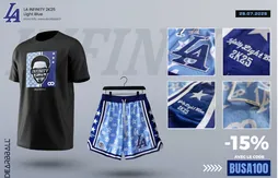 Le short Los Angeles Infinity Blue DearBBall est à -15 % avec le code promo BUSA100