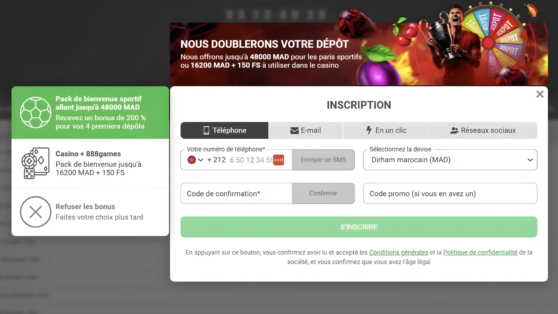 Inscription avec le codepromo 888starz en Afrique