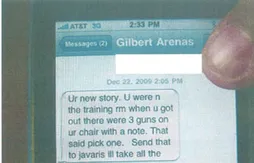 Document : le SMS qui enfonce Gilbert Arenas