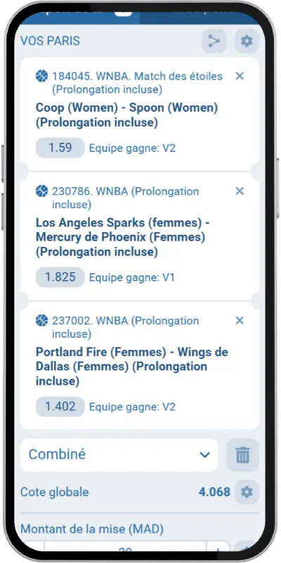 Ticket sur la WNBA avec le code promo 1xbet
