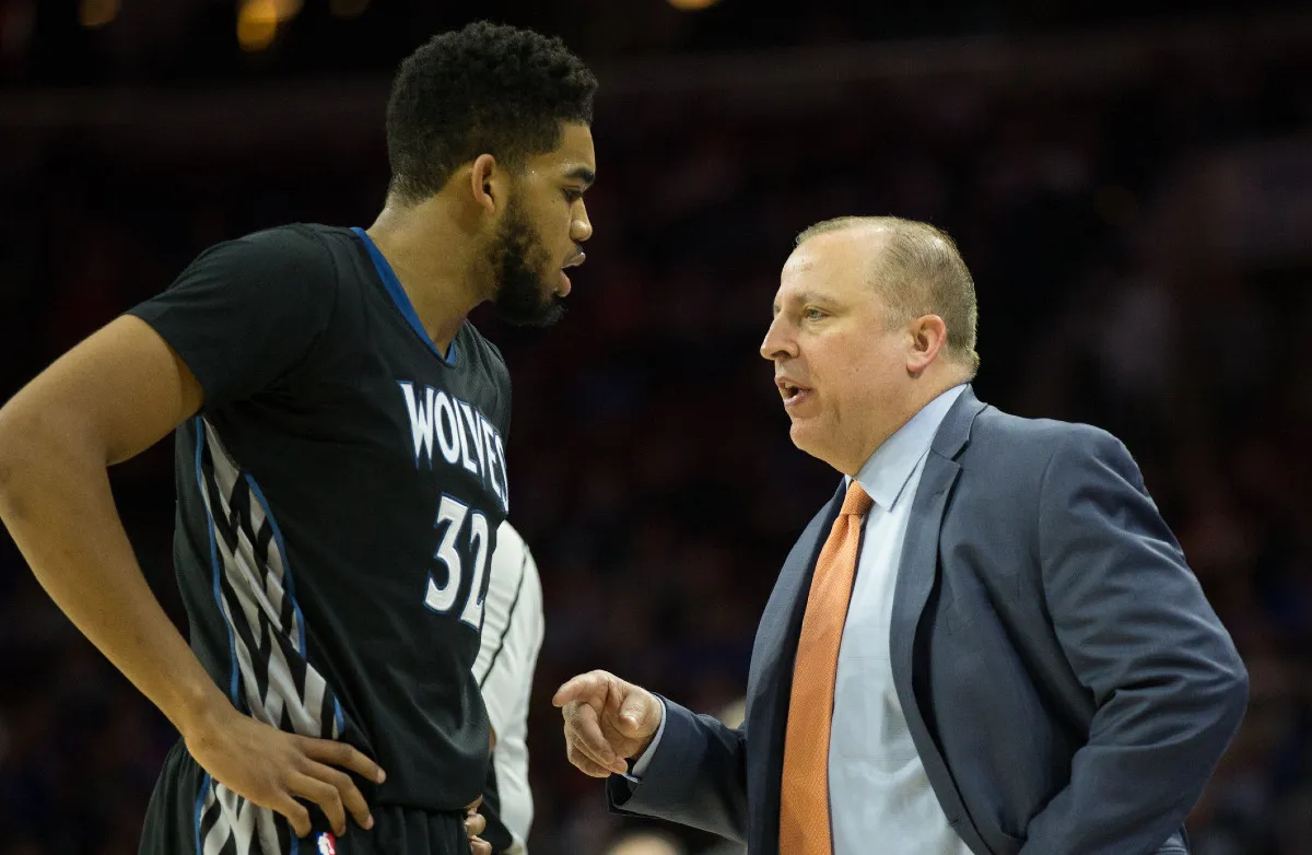 Karl-Anthony Towns et Tom Thibodeau