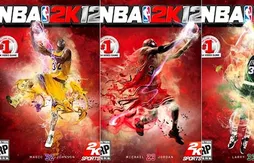 Magic, Bird et Jordan en couverture de NBA 2K12